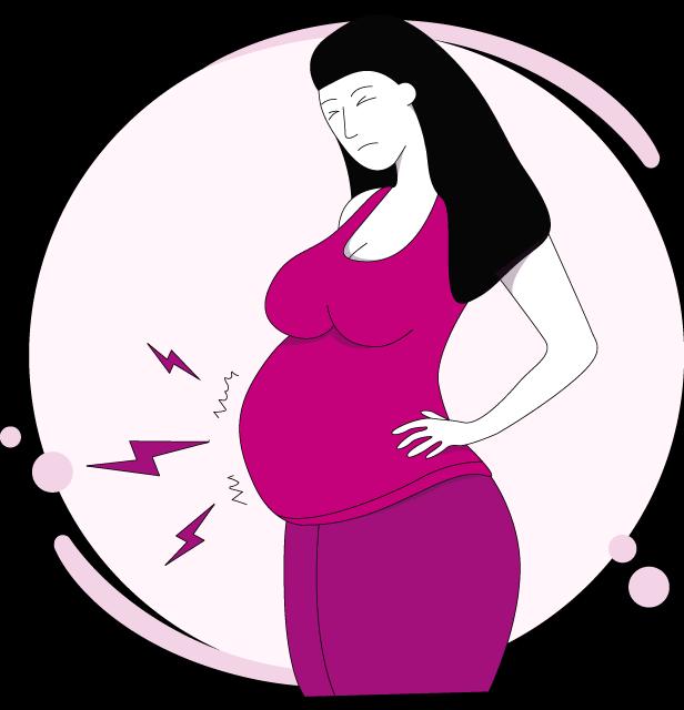 femme enceinte avec douleurs au ventre