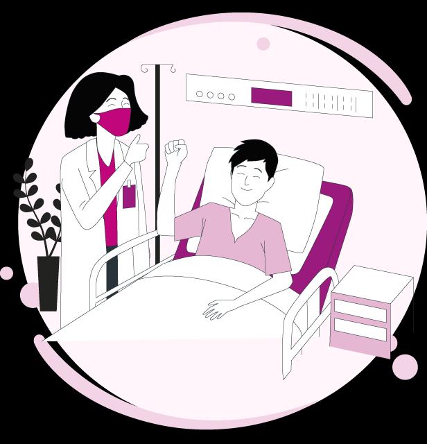 praticien au chevet d'un patient