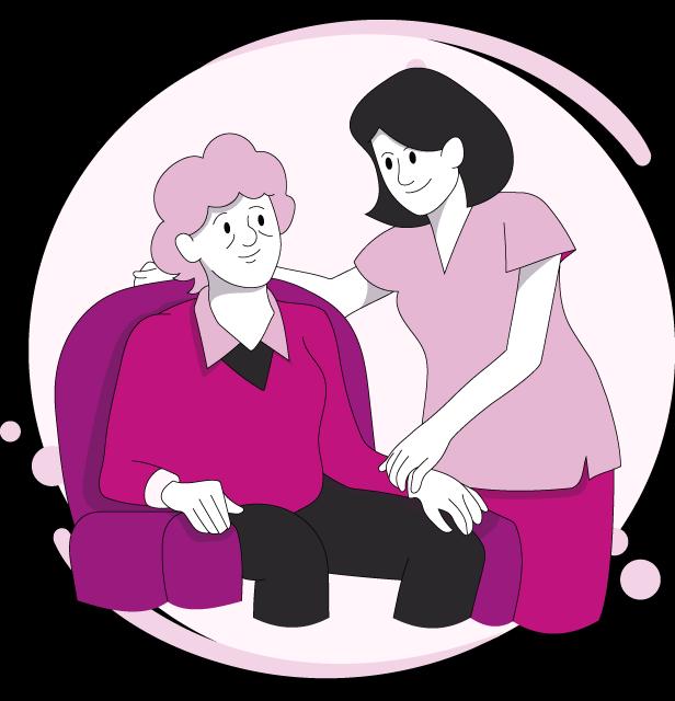 aide à domicile avec une grand-mère