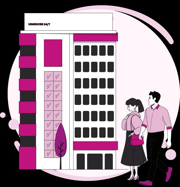 hôpital avec patients