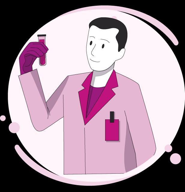 médecin examinant un tube à essai