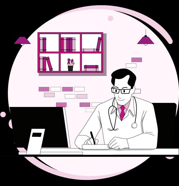 médecin a son bureau