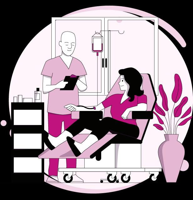 médecin faisant une prise de sang à un patient